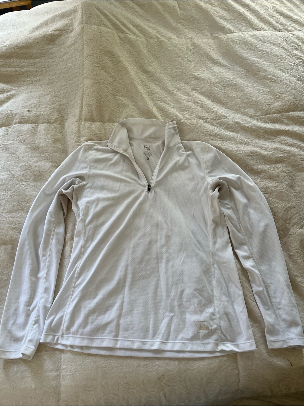 REI White Women's Quarter Zip Pullover